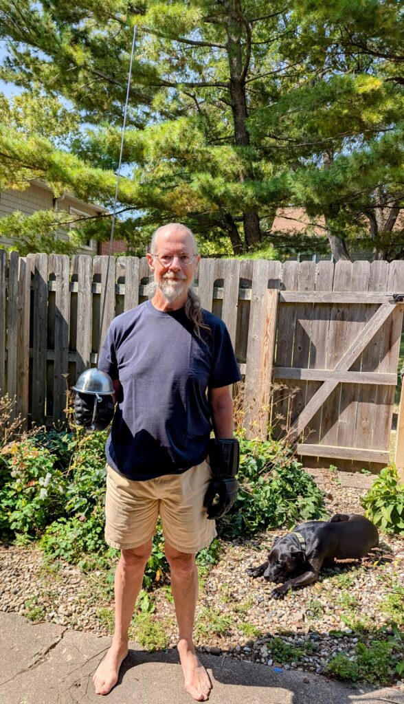 Me with my new Sigi rapier (and a dog)